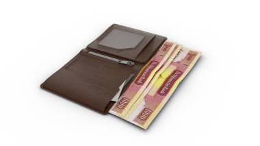 Cüzdanında Afgan Afgan banknotlarının 3 boyutlu canlandırması