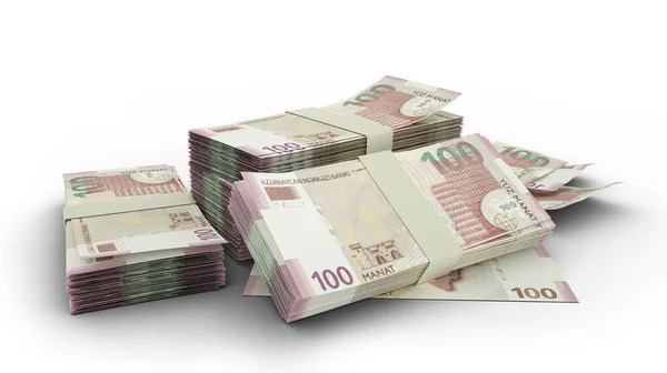 Stack Azerbaijani Manat Notes Isolated White Background — 스톡 사진