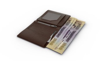 Cüzdanında 1000 Bangladeşli Taka 'nın 3D çizimi