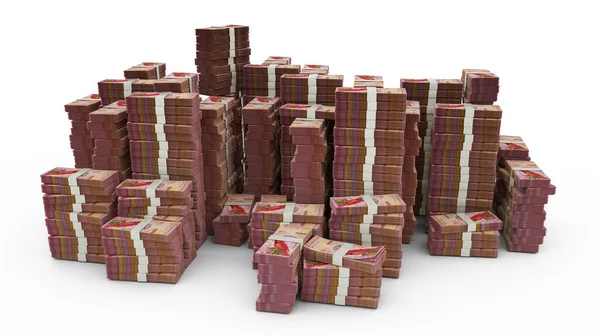 Big Stack Bermudian Dollar Notes Lot Money Isolated White Background — Stock Photo, Image