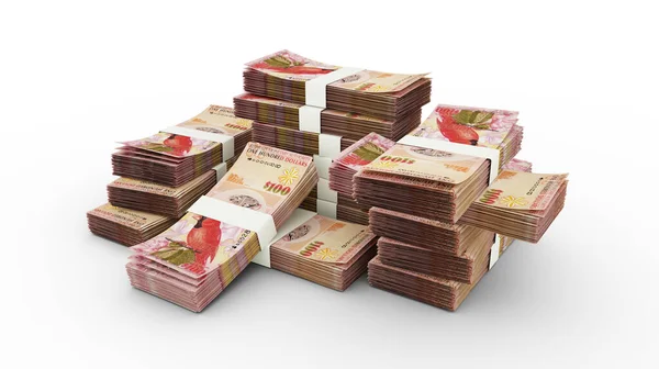 Hromada Bermudských Dolarových Bankovek Vykreslování Svazků Bankovek — Stock fotografie