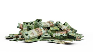 Üç boyutlu 1000 dolarlık Brunei banknotları.