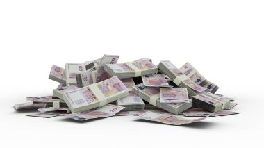 Beyaz arkaplana izole edilmiş 3D Bulgar lev notları