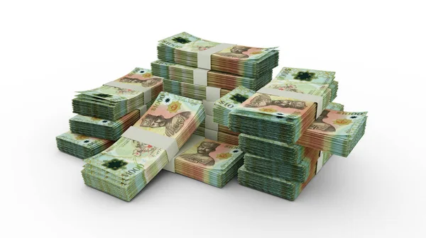 Bir Yığın 1000 Dolarlık Brunei Banknotları Banknotların Görüntülenmesi — Stok fotoğraf