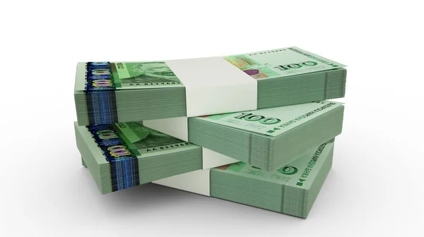 Рендеринг 100 Болгарских Лев Банкнот Несколько Пачек Болгарской Валюты Изолированы — стоковое фото