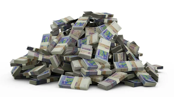 Big Pile West African Cfa Franc Notes Lot Money White — Foto Stock