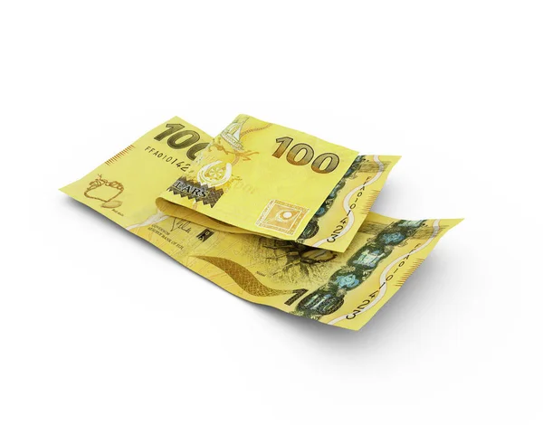 Representación Billetes Dólar Fiyiano Doble Aislados Sobre Fondo Blanco — Foto de Stock
