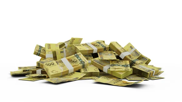 Beyaz Arkaplanda Boyutlu 100 Fiji Dolarlık Banknot Izole Edilmiş — Stok fotoğraf