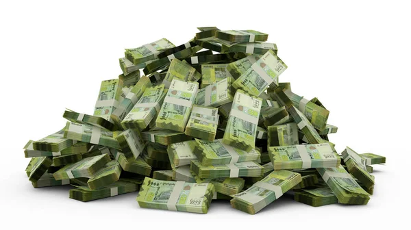Big Pile Yemeni Rial Notes Lot Money White Background Rendering — Foto Stock