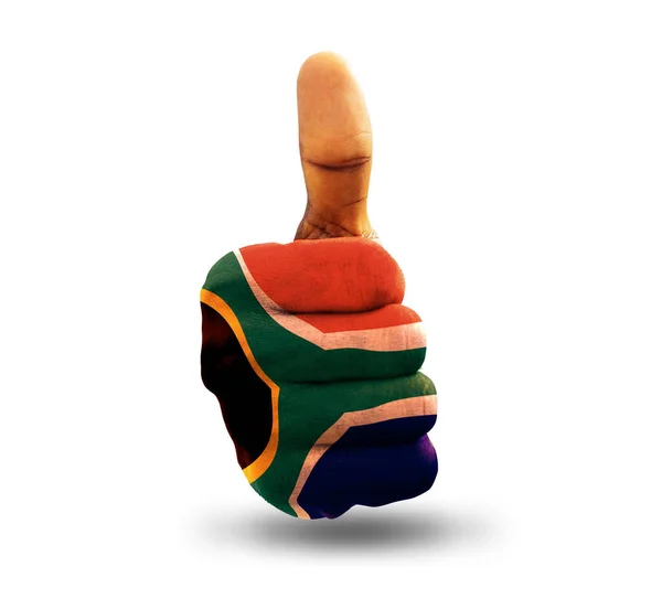 Тулуби Намальовані Південноафриканськими Кольорами Прапора Ізольованими Білому Тлі National Flag — стокове фото