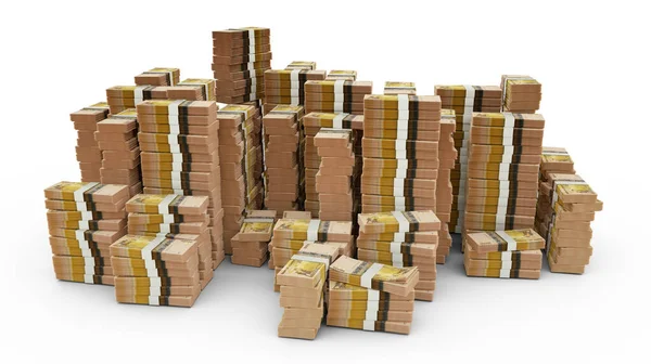 Velká Hromada Ugandských Šilinkových Bankovek Hodně Peněz Izolovaných Bílém Pozadí — Stock fotografie