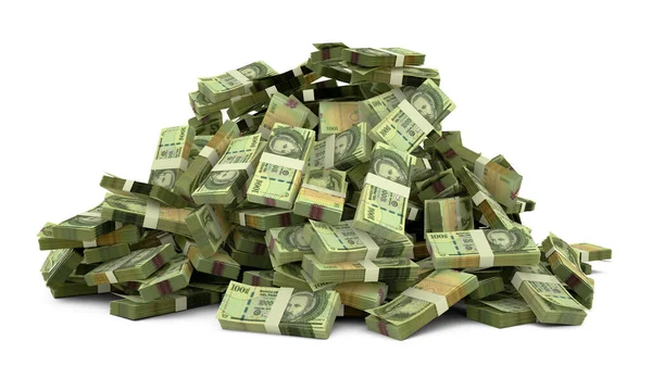 Большая Стопка 100000 Парагвайских Гарантий Отмечает Большие Деньги Белом Фоне — стоковое фото