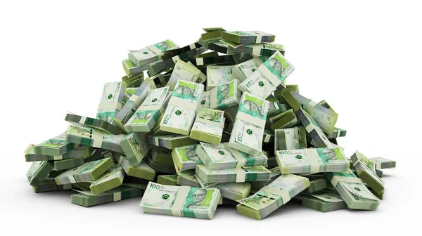 Egy Nagy Halom Kolumbiai Peso Sok Pénzt Jegyez Fel Fehér — Stock Fotó