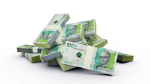 Pila Billetes Peso Colombiano Imagen De Stock