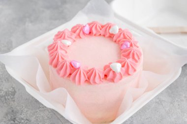 Bento keki. Beslenme çantasındaki farklı küçük pasta. Asya yemekleri trendi. Her tatil için güzel bir hediye.