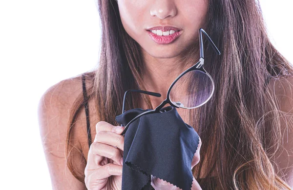 Junge Frau Mit Brille Und Sonnenbrille — Stockfoto