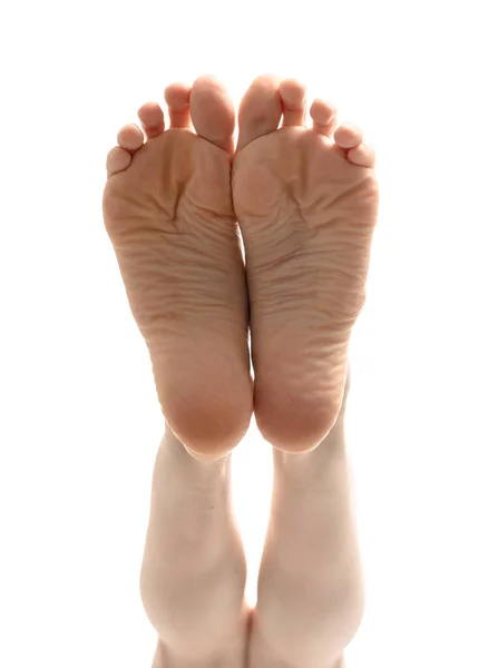 Partial View Beautiful Female Legs Barefoot Woman — Zdjęcie stockowe
