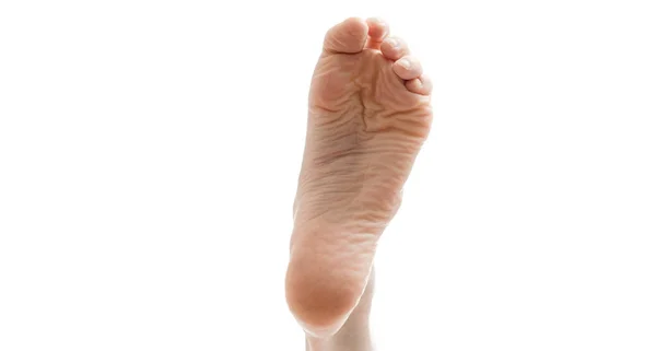 Barefoot Woman Foot Light Background — Stok fotoğraf