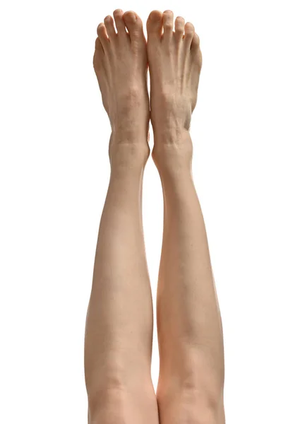 Partial View Beautiful Female Legs Barefoot Woman — ストック写真