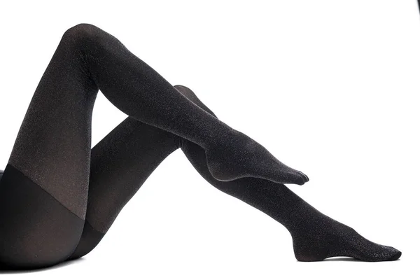 Studio Shot Woman Wearing Black Stretchable Tights — Foto de Stock