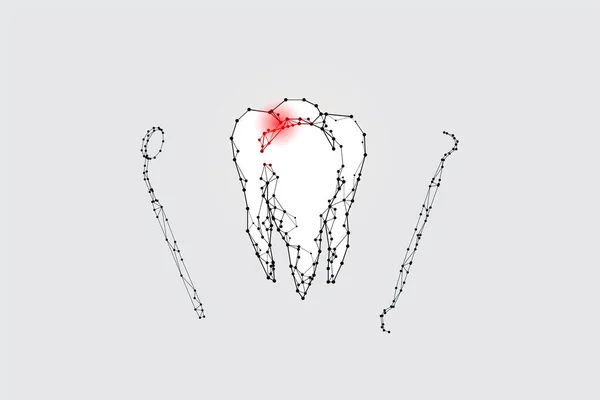 Las Partículas Arte Geométrico Línea Punto Del Diente — Archivo Imágenes Vectoriales