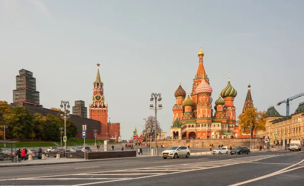 Blick Auf Den Moskauer Kreml Und Die Orthodoxe Kirche Roten — Stockfoto