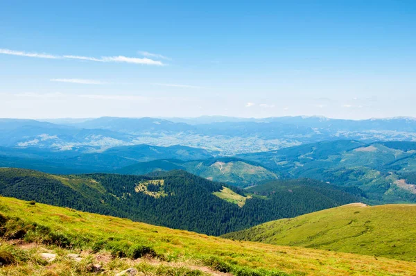 # Güzel, yaz yamaçlarında # # yeşil çimlerle kaplı # # mavi gökyüzüne karşı #