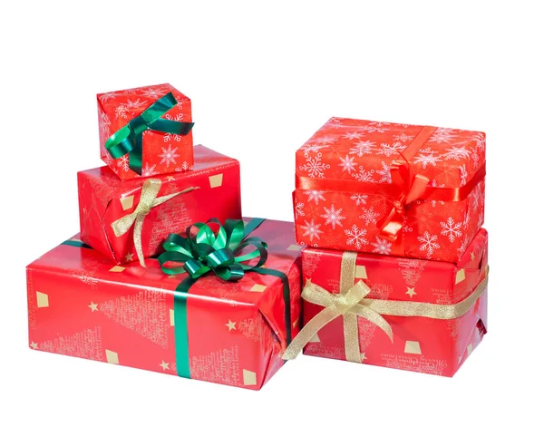 Gift Boxes Christmas New Year Holiday Insulated White Background High — Φωτογραφία Αρχείου