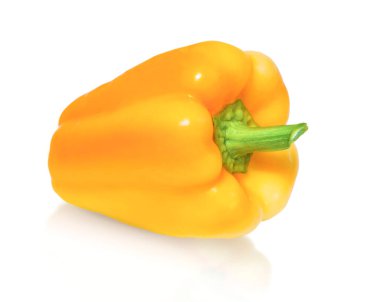 Beyaz arka planda izole edilmiş sarı biber, sağlıklı yemek. Yüksek kalite fotoğraf