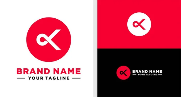 Leer Logo Red Ribbon Negative Space — стоковый вектор