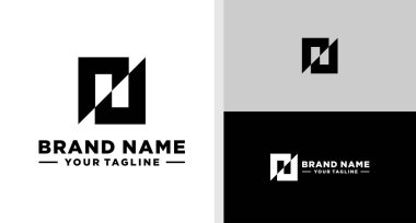 RJ Logo Monogram Düşük Vaka Jeometrik Düzenlenebilir