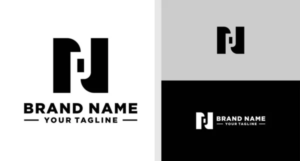 Logo Monogram Spazio Negativo Semplice — Vettoriale Stock