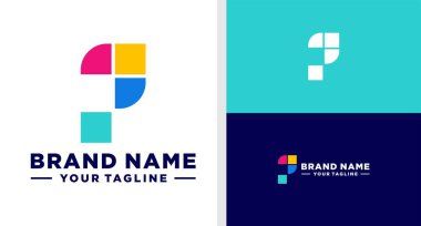 P harfi logo monogram UNIQUE GEOMETİK