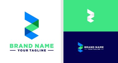 R harfi logo monogram abstrakt jeometri