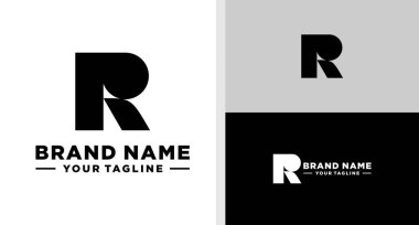 R Logosu Monogram BoLD Jeometri Ölçülebilir