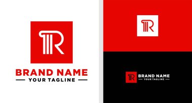 R harfi monogram monogramı inşaatı düzenlenebilir.