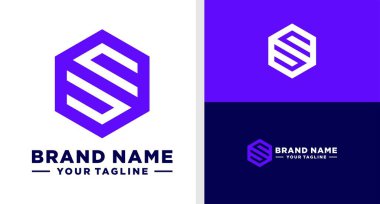 Harflerin logosu monogram hegonomu Negatif Uzay