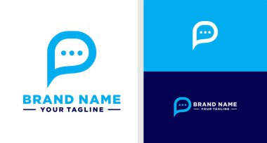 P harfli logo baloncuğu Chat Negatif Uzay Yapılabilir