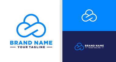 Harflerin logosu bulutlu çizgi sonsuzluğu düzenlenebilir.