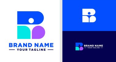 B harfi logo insanları negatif uzay versiyonu verilebilir.