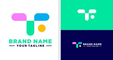 TF logosu monogram jeometrik basit düzenleme