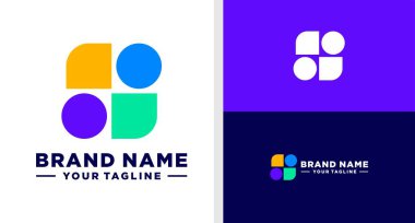 Harflerin logosu: Monogram Jeometri Engelleme Engeli Düzenlenebilir