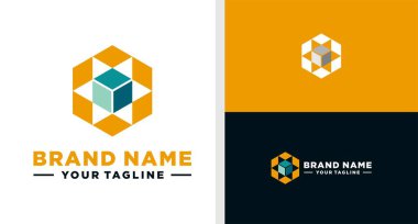 Güneş logosu hegonometrik jeometrik teknografi düzenlenebilir