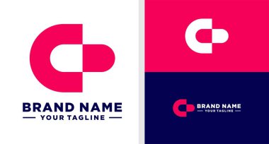 C harfi logo kapsülü Negatif uzay verimi