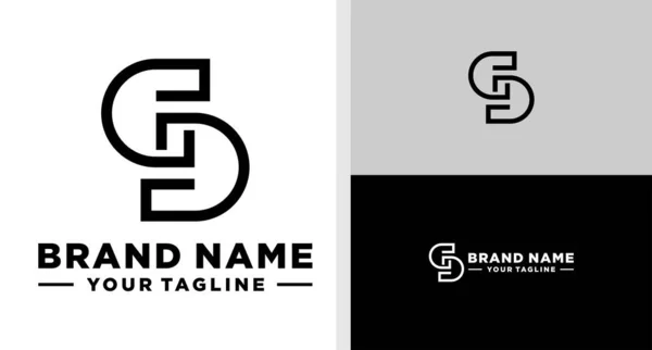 Logo Monogram Line Luxury Aanpasbaar — Stockvector