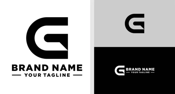 Monograma Logo Editável Espaço Negativo — Vetor de Stock