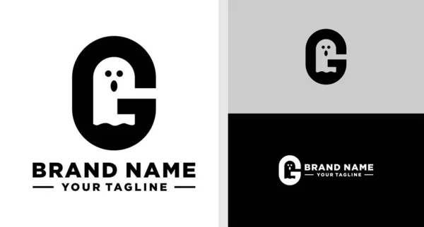 Letter Logo Ghost Negatieve Space Editabel — Stockvector