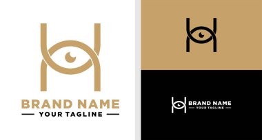 H harfi logosu EDECEĞİ Negatif Uzay Çizgisi Düzenlenebilir