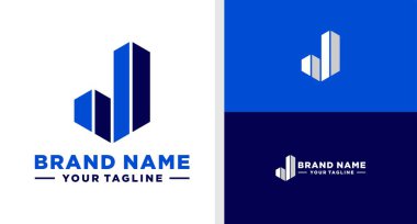 J harfi logo monogram inşaatı düzenlenebilir