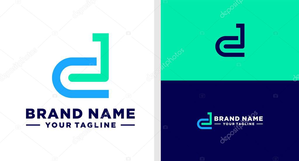 JD LOGO MONOGRAM GEOMETRIC LINE EDITABLE